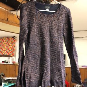 Purple metallic gold sweater